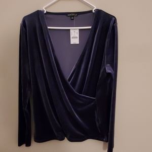 Slate Blue Velvet Shirt
